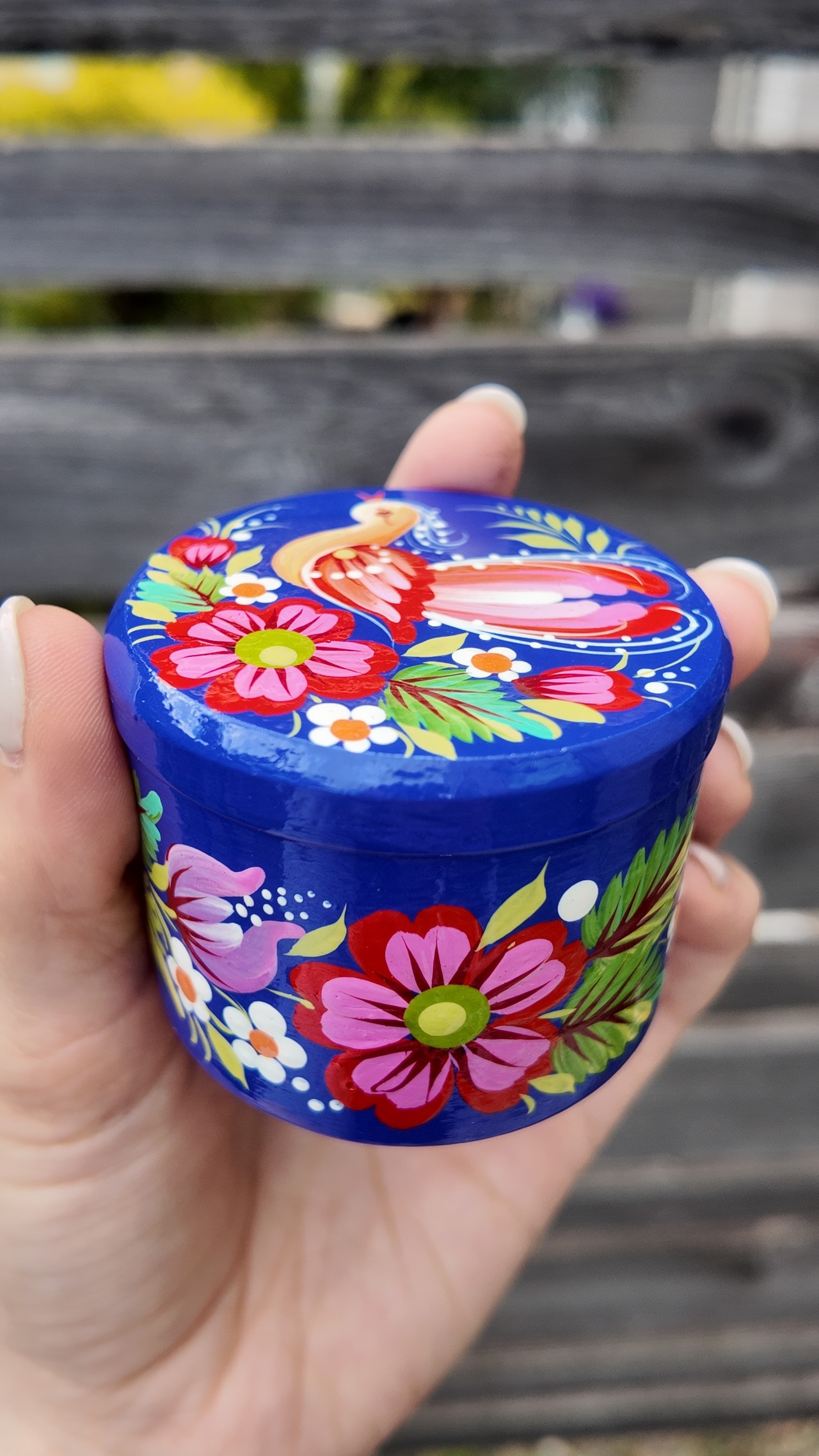 ペトリキウカ塗り　木製小物入れ・ジュエリーボックス（ティモシェンコ作）ウクライナ製 - 8