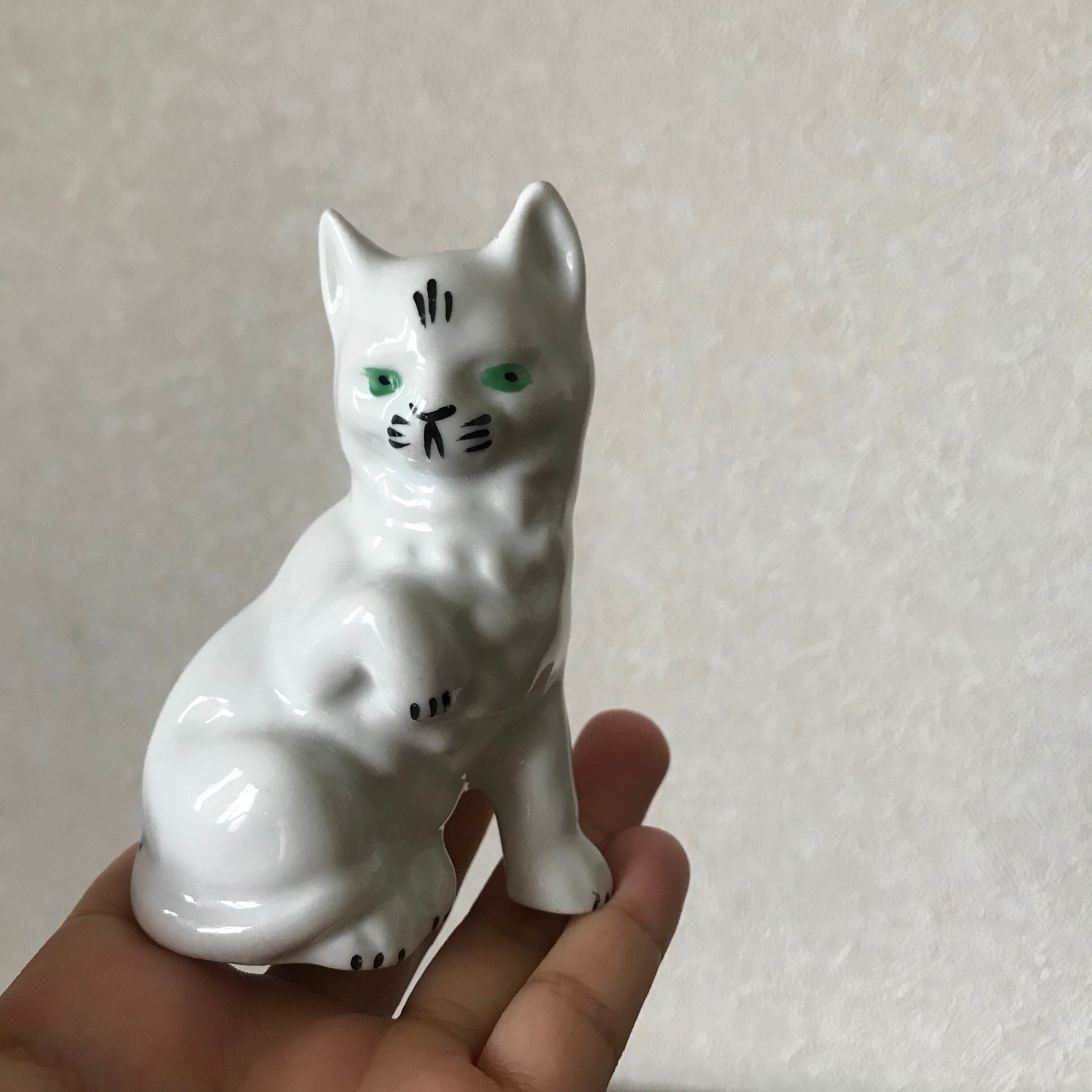 緑の目の大きなねこ