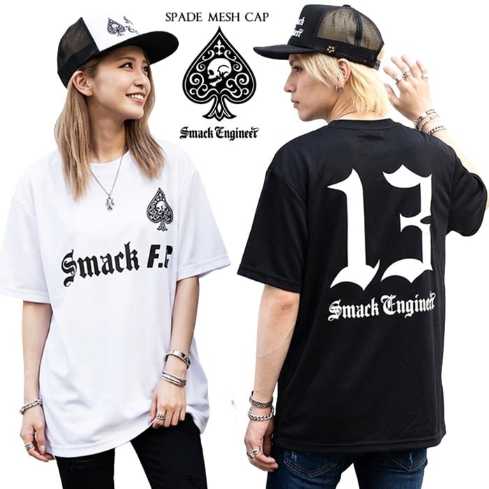SMACK ENGINEER / スマックエンジニア「Rogia限定 SPADE MESH CAP (白