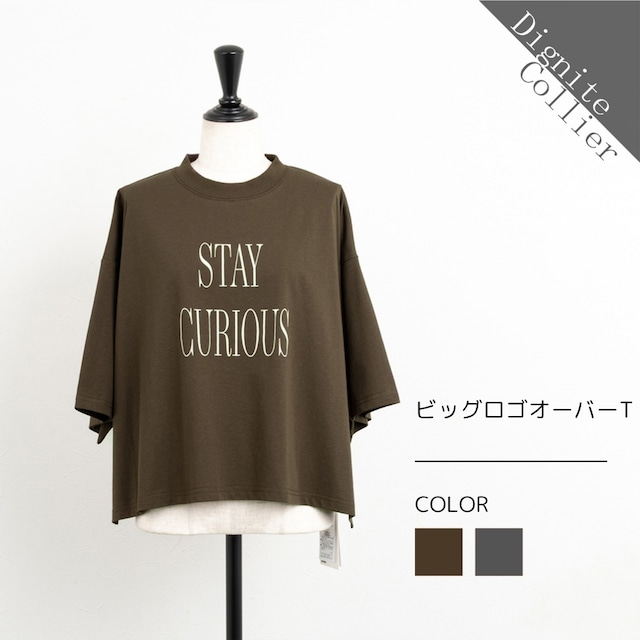 【Dignite collier／ディニテコリエ】ビッグロゴオーバーT（UVカット）