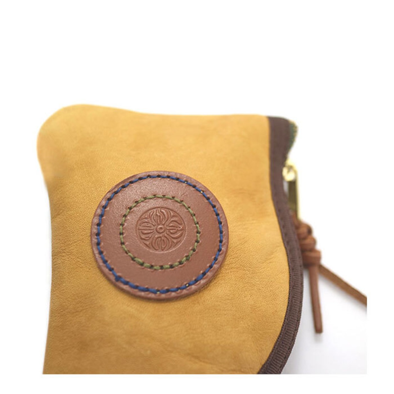 ポケット財布  / Leather knife-shape pocket wallet /マスタード レザー