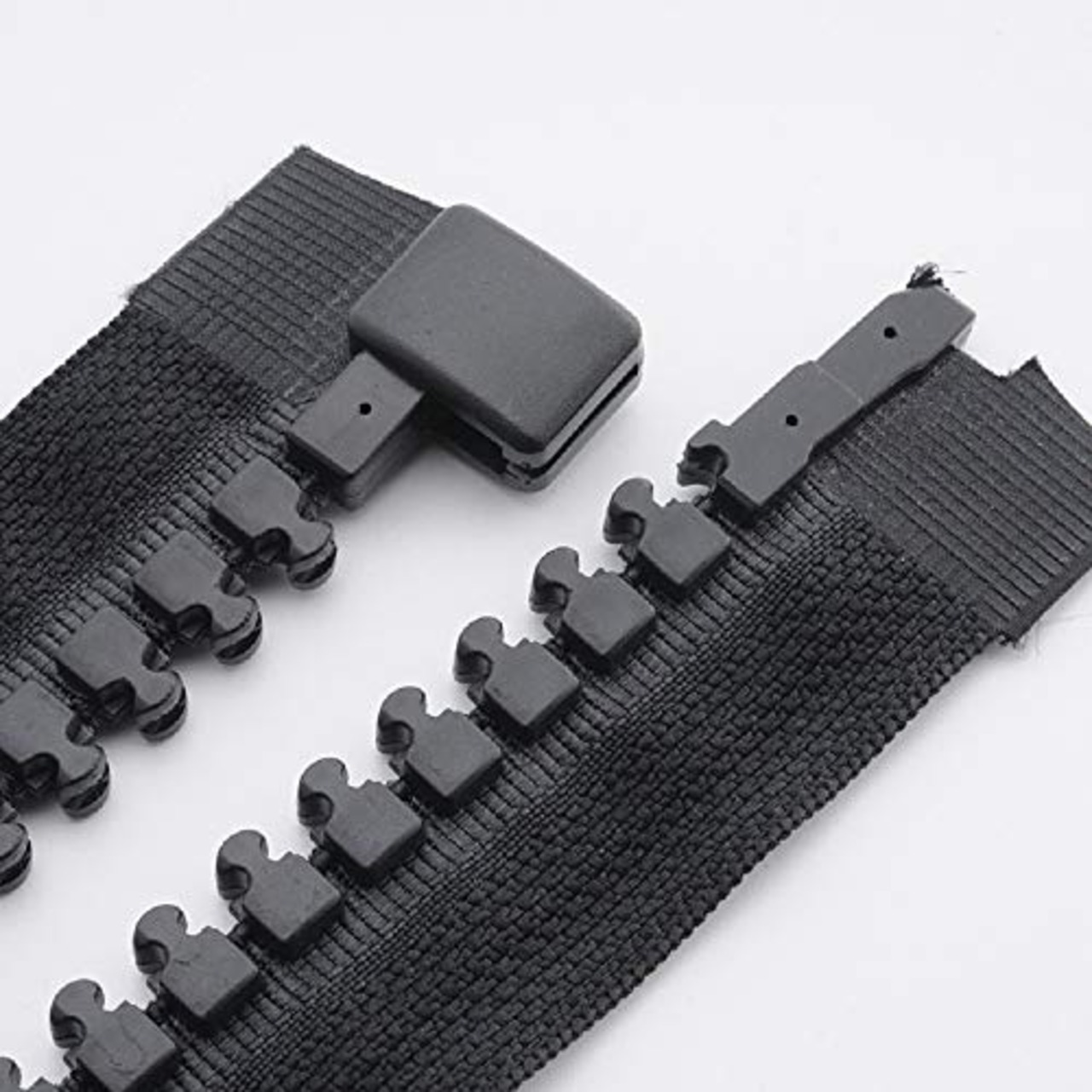 特大 ファスナー ジャンボファスナー 両面 オープン 黒色 樹脂製 ジッパー DIY 修理 (20号 150cm BK)