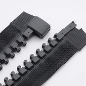 特大 ファスナー ジャンボファスナー 両面 オープン 黒色 樹脂製 ジッパー DIY 修理 (20号 150cm BK)