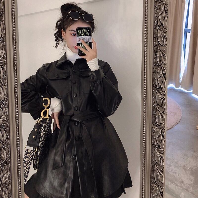 スタイルスタンダードレザージャケット オータムルーズ レトロ 秋物 ガールズファッション68333648989