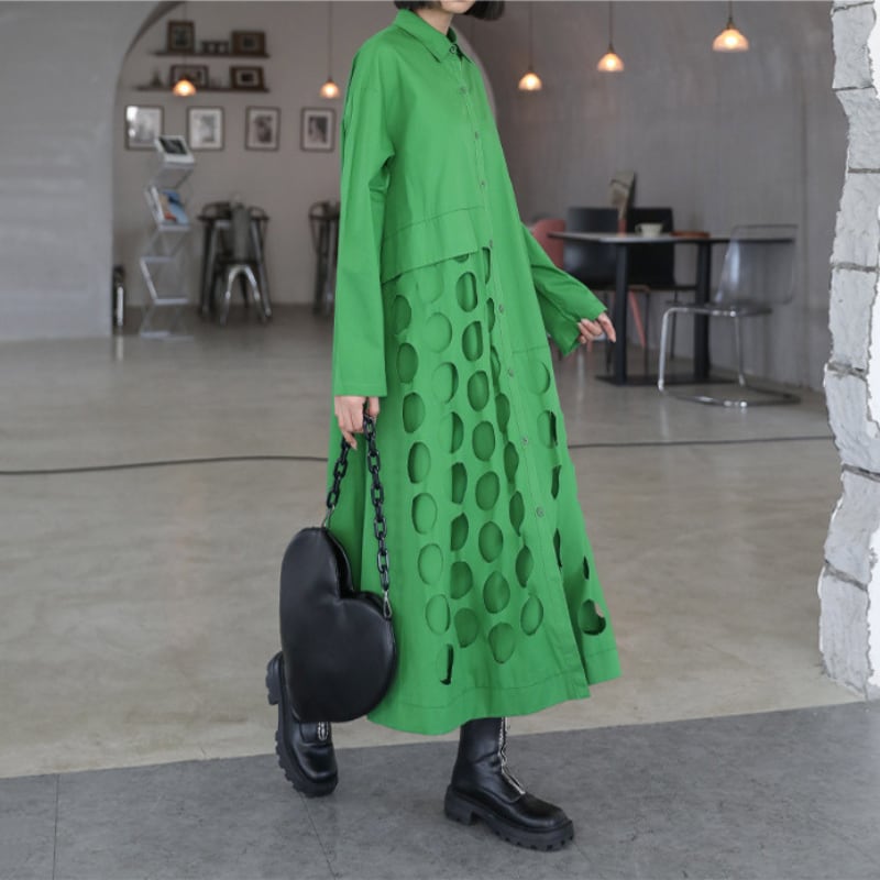 カジュアルシャツワンピース 2color ON0302