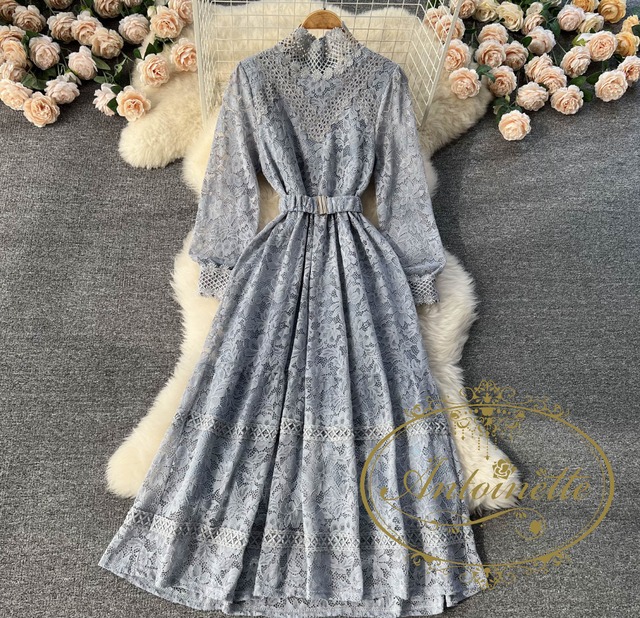 ワンピース レース レディース ロング 刺繍 半袖 シアー クールネック エレガント 着痩せ きれいめ 裏地付き ミモレ丈 可愛い 女性らしい 通勤 ドレス カジュアル お出掛け 夏
