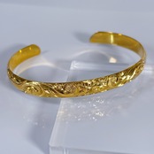 [Lsize]Plumeria Feather Bangle –Gold-