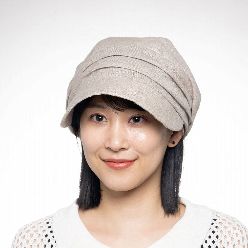 【2026年春夏】リネンギャザーキャスケット|ベージュ/ブラック/ブラウン Linen Gathered Casquette