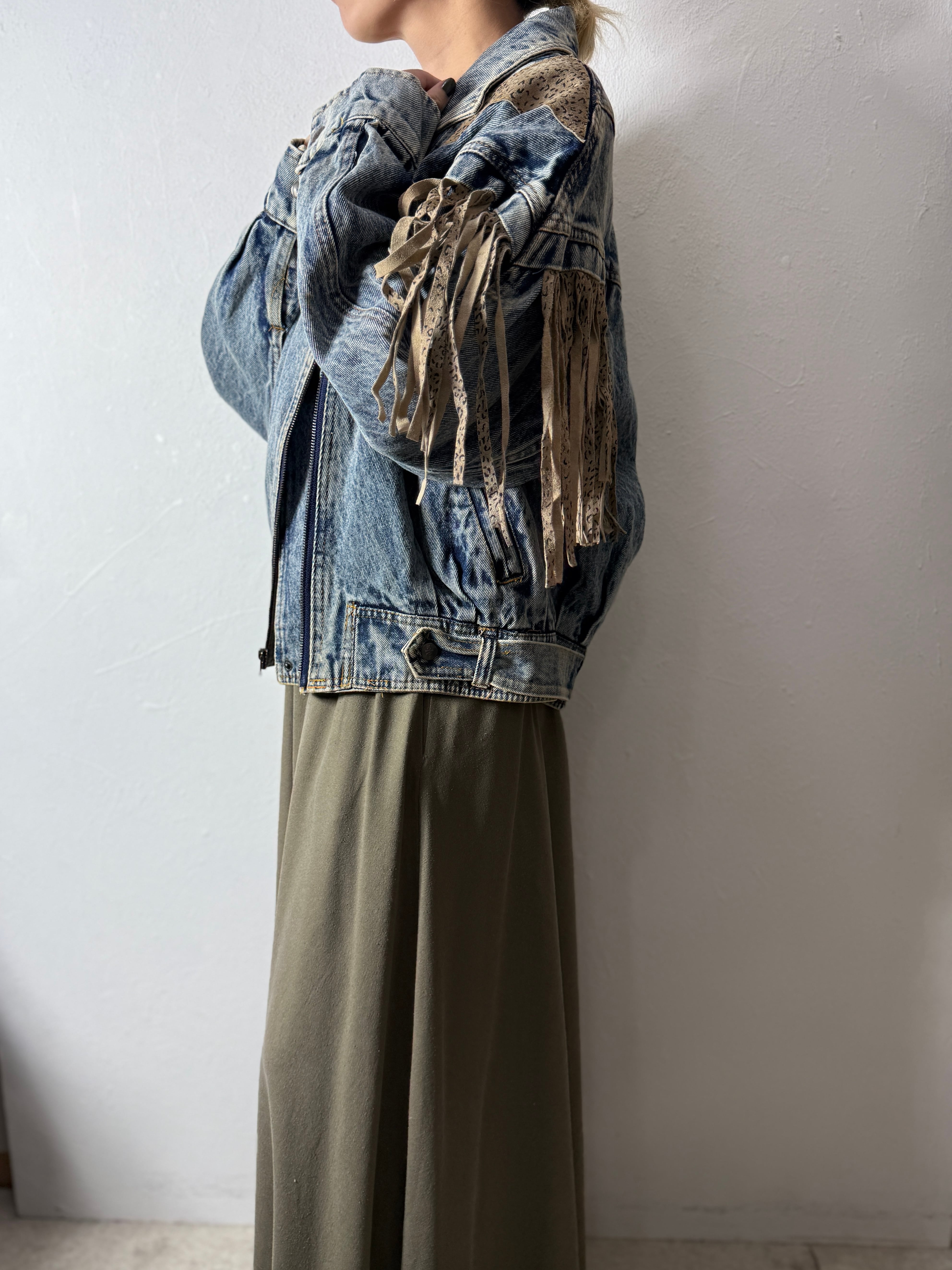 80s Denim Fringe design Jacket