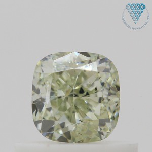 0.56 ct FANCY GRAYISH YELLOWISH GREEN SI2 CUSHION GIA 天然  ダイヤモンド ルース