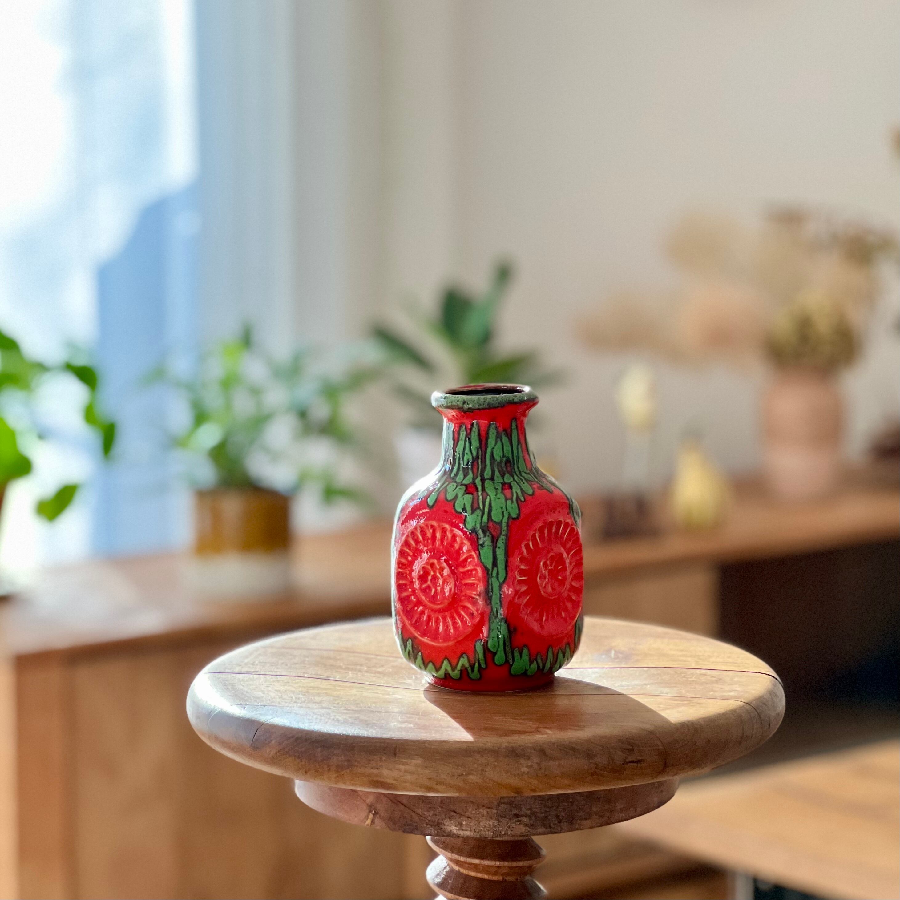 西ドイツヴィンテージ赤花瓶Art Pottery Duemler&Breiden Vintage 花瓶 | Bay Keramik 80 14 | PolePoleDecor｜Vintage Vase 専門店