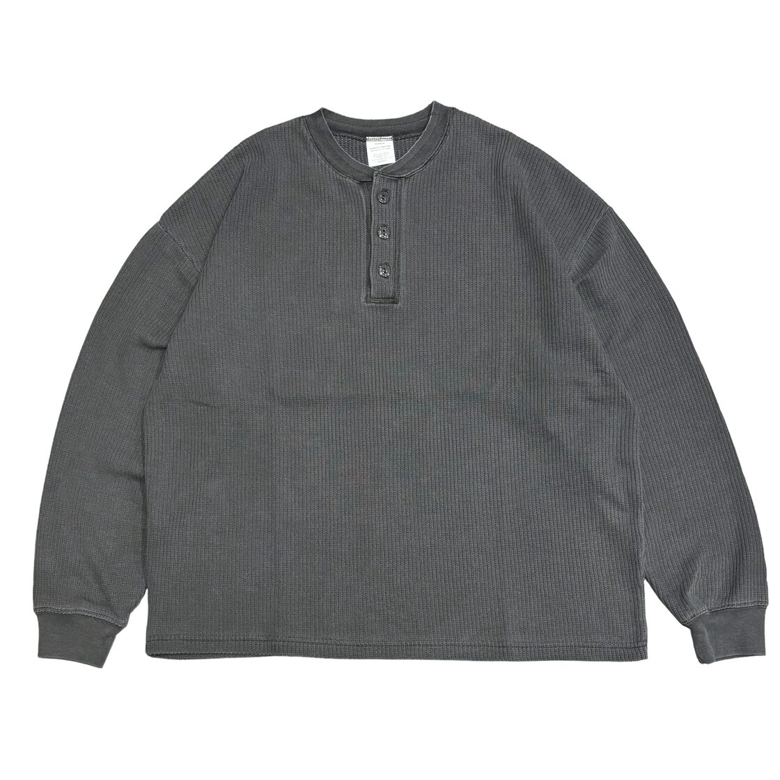 SEABEES Pigment Henry Neck Thermal Gray Olive Black / シービーズ 