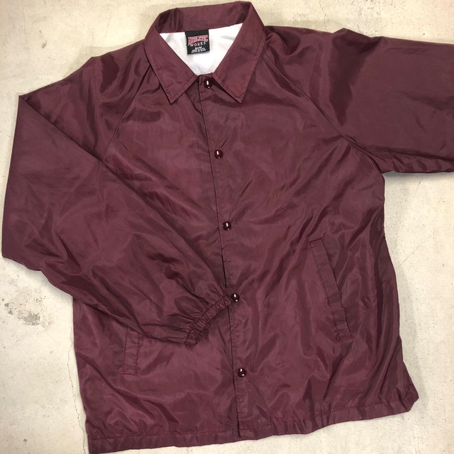 1990'S BURGUNDY NYLON COACH JACKET "PIMP ONE"