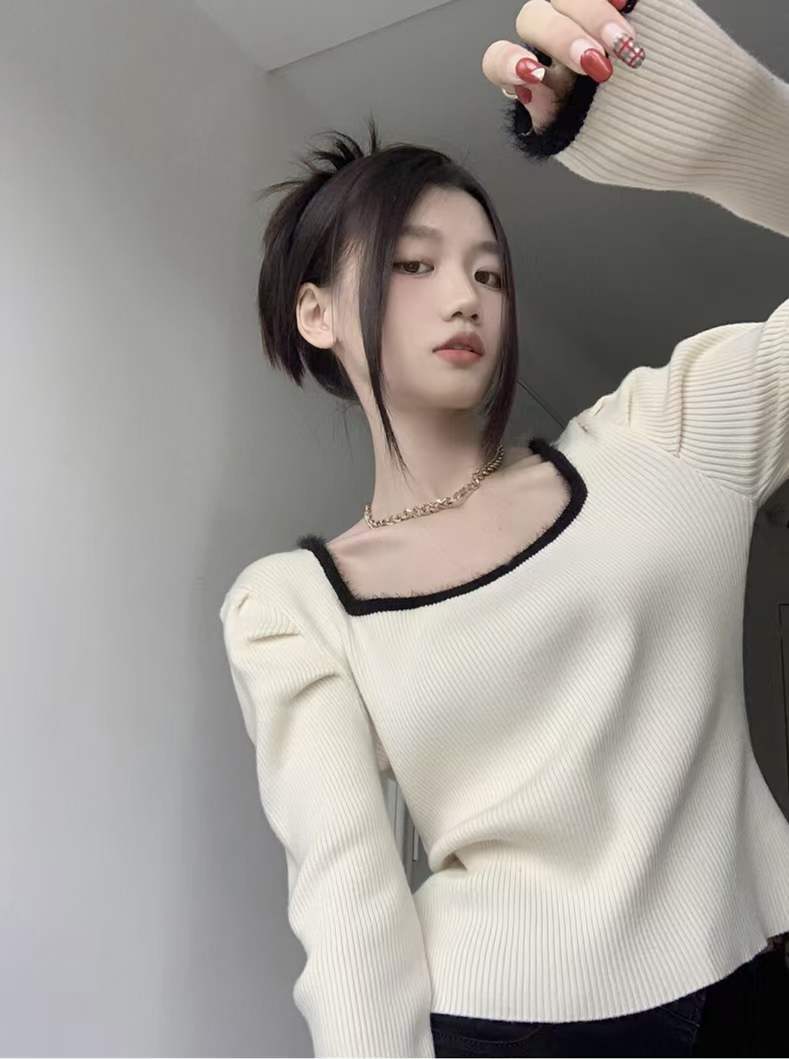 バイカラーパイピング ニット　AJ1079-1321