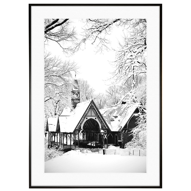 冬写真 ニューヨーク セントラルパーク インテリアアートポスター額装 AS2902