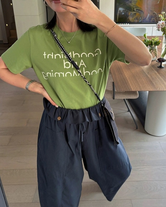 Crew Neck Round Neck Short Sleeve T-Shirt　P0031