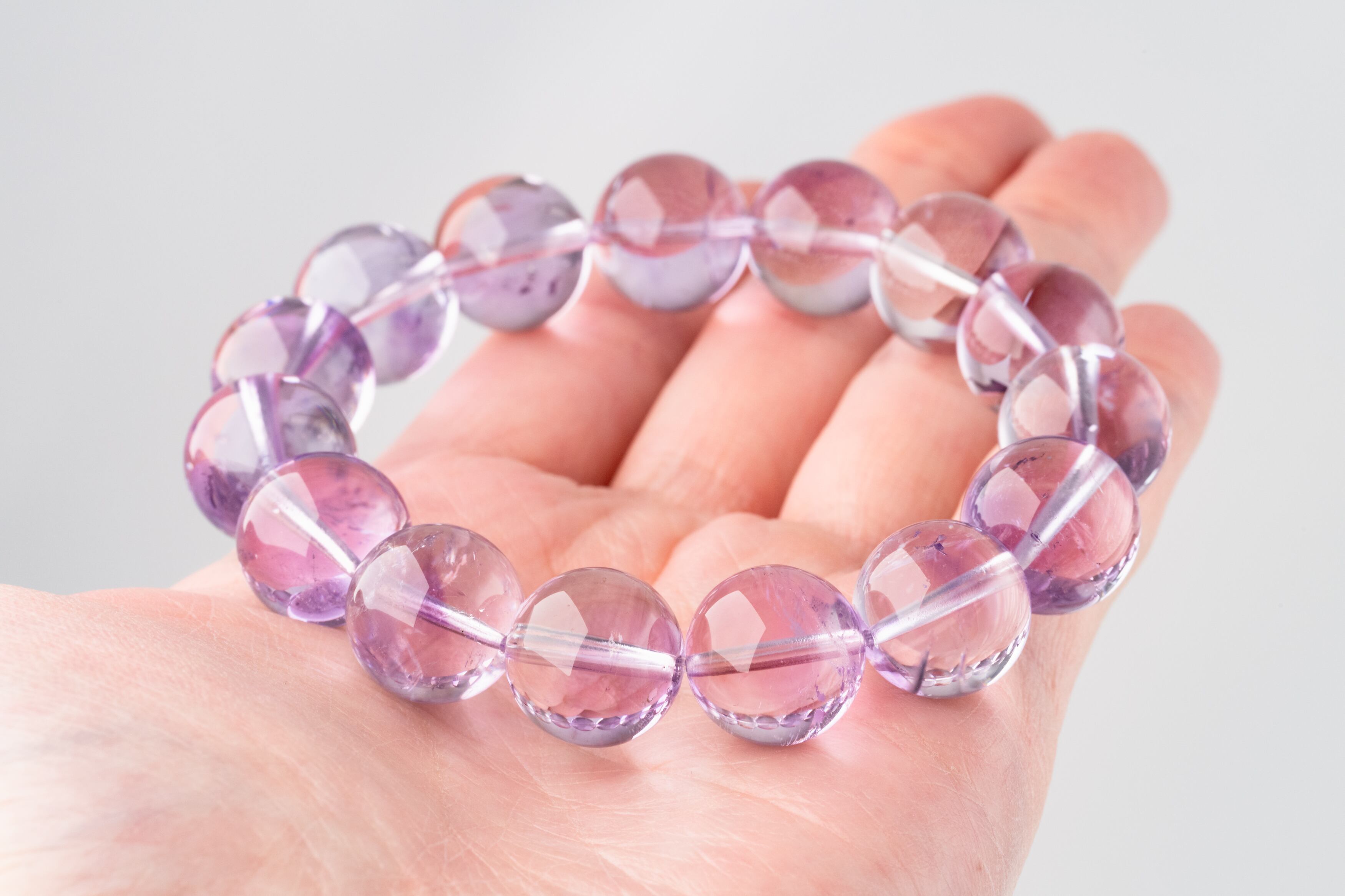 ◇一点物◇【高品質】ラベンダーアメジスト ブレスレット 15mm