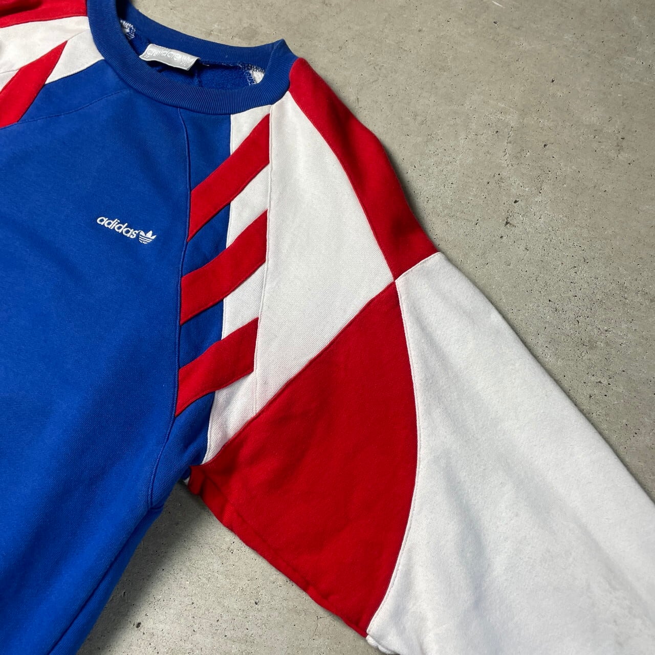 80年代 adidas アディダス トレフォイルロゴ 切り替えデザイン
