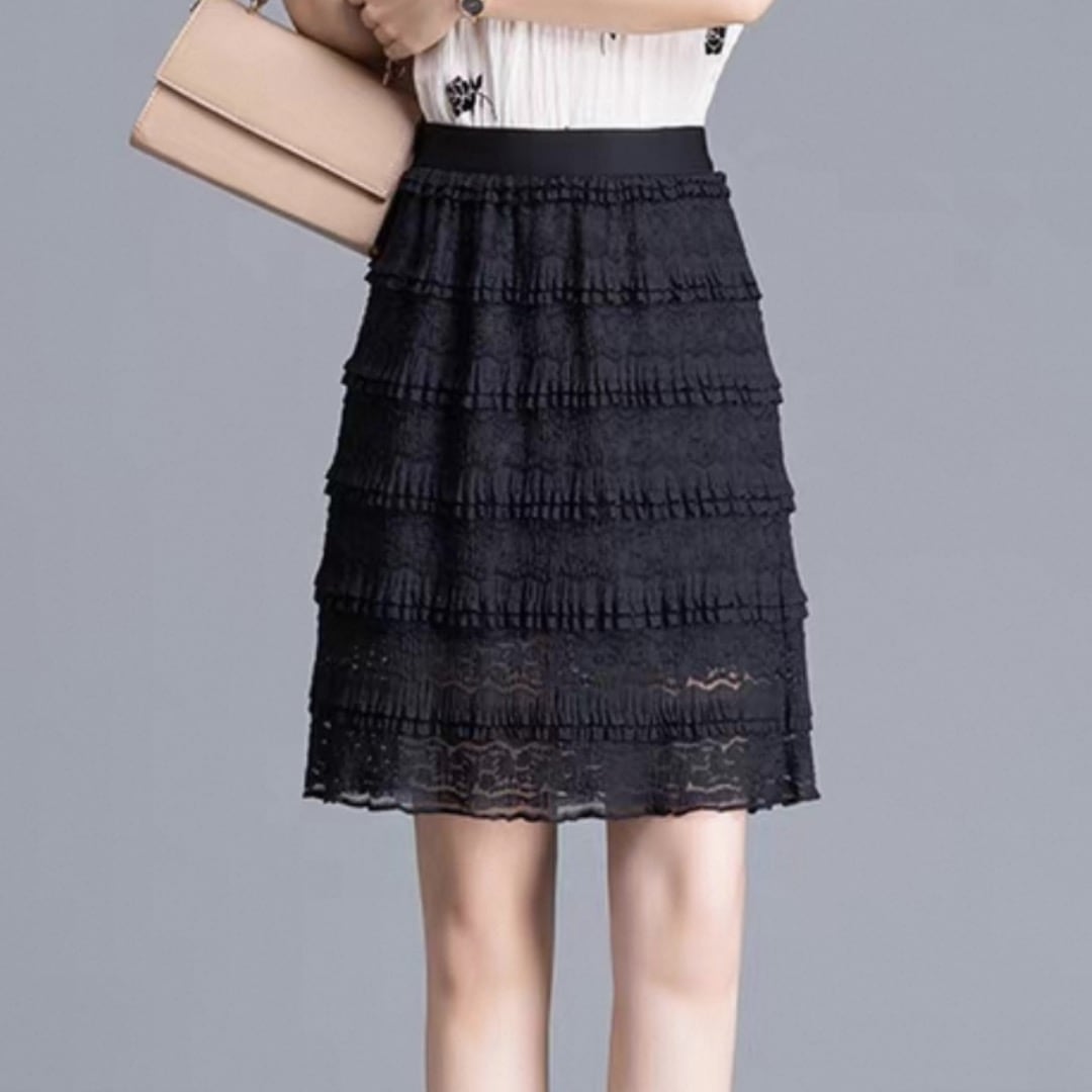 Lace fabric tight mini skirt 00220