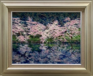 城戸真亜子「夜桜」油彩　F6号