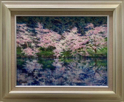 城戸真亜子「夜桜」油彩　F6号