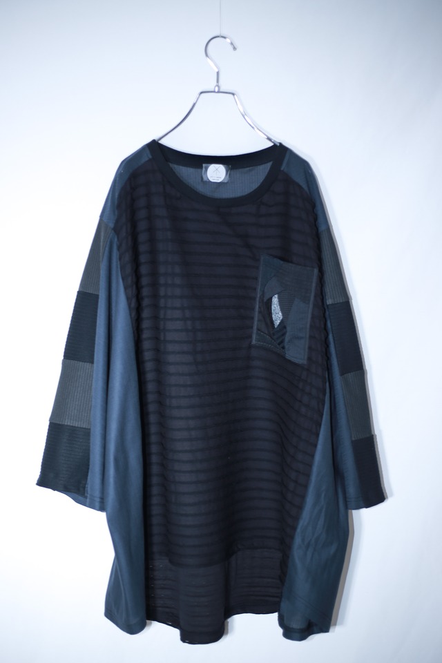 Wide-T-shirts Pkt (black)