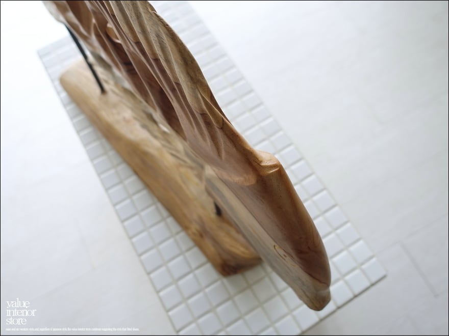 チーク無垢材 置物／魚 装飾 魚の形のオブジェ カフェ装飾 飾り