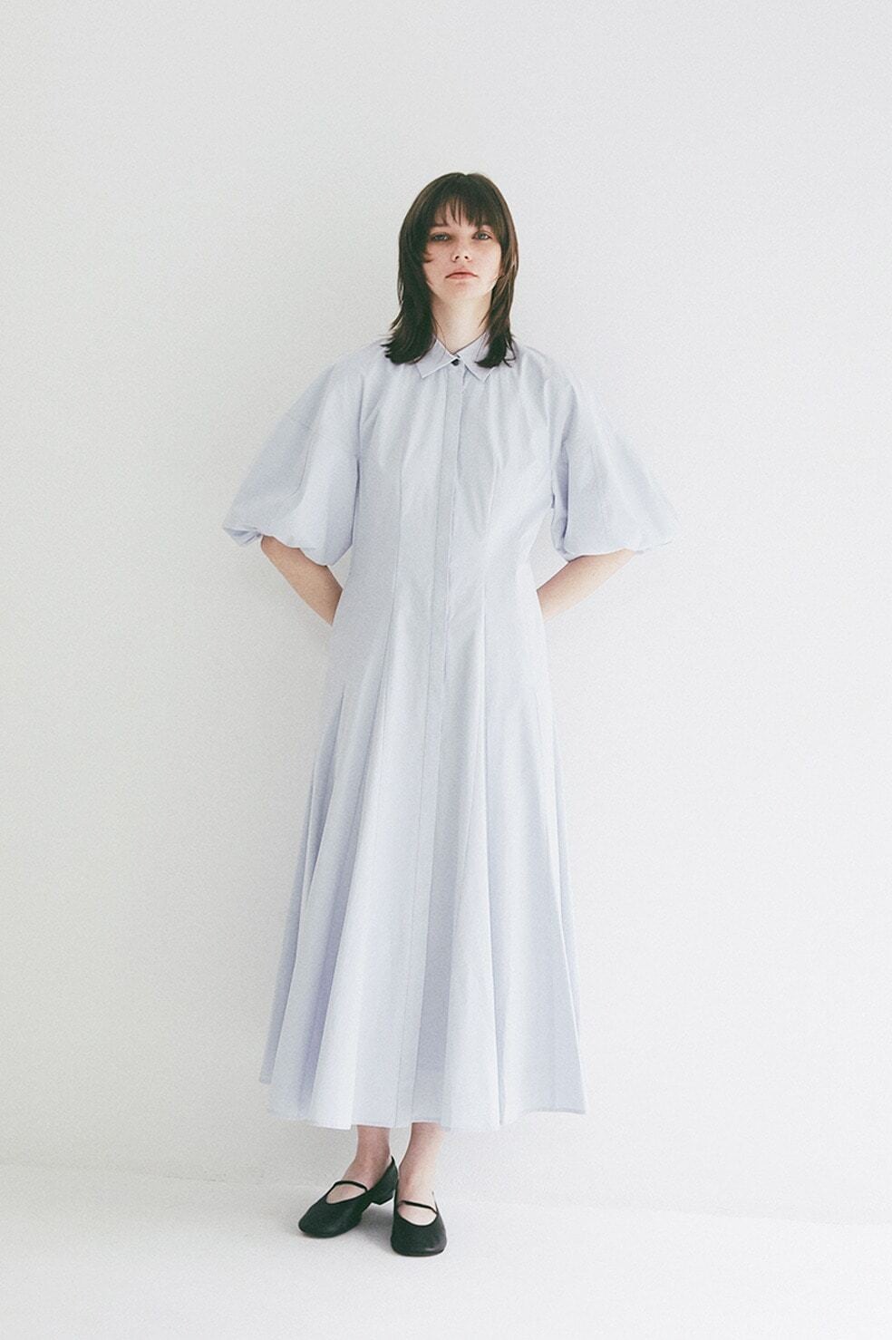 CLANE FORM SLEEVE PANEL LINE SHIRT ONEPIECE | FLICKA ASHIYA