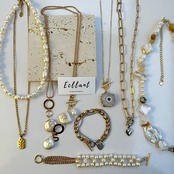 編みパール×4連チェーン　ブレスレット［GKB019］