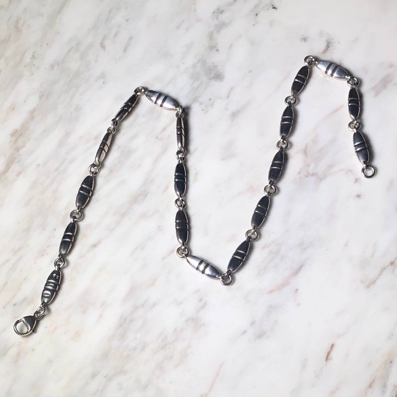 GEORG JENSEN silver segmented necklace “391” designed by Lene 