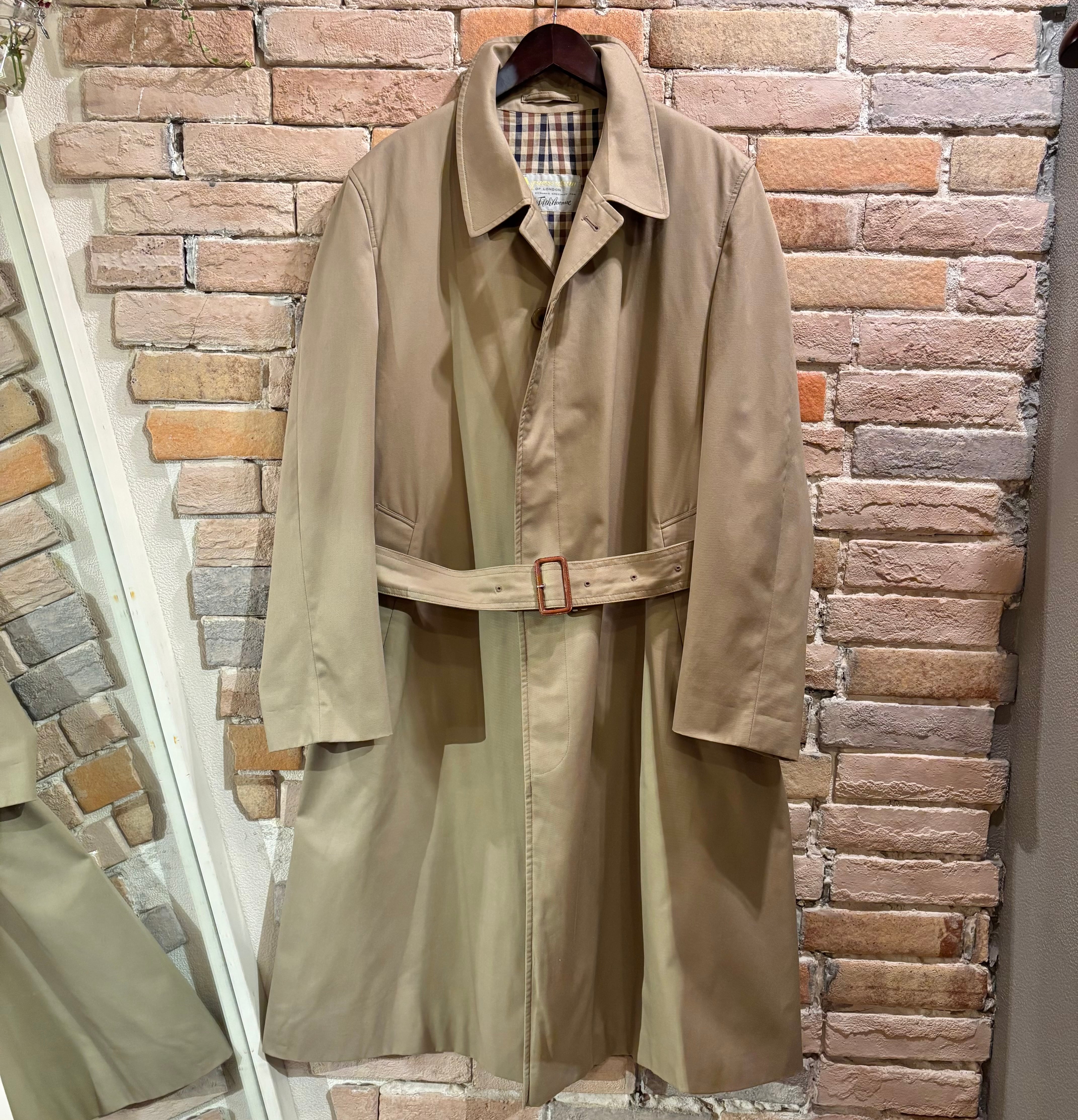 【極美品】アクアスキュータム トレンチコート ネイビー 近年モデル 36 Aquascutum LONDON メンズ トレンチコート 紺 36サイズ 紐付
