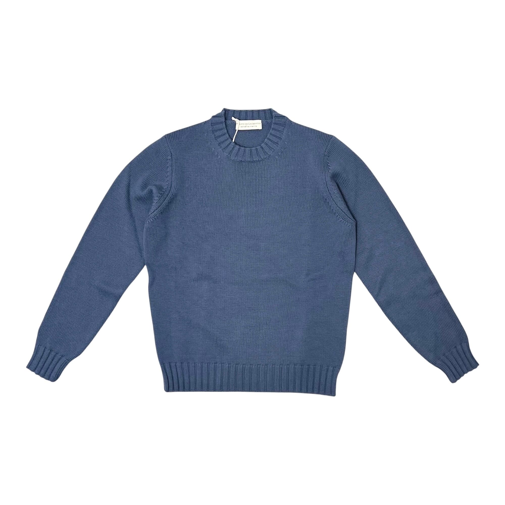 FILIPPO DE LAURENTIIS(フィリッポ デ ローレンティス) 5Gauge Wool Crew neck Knit(GC3ML47)/BLUE(871)