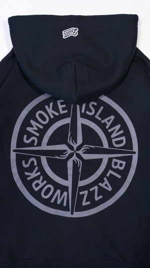 SMOKE ISLAND Zip-Up Hoodie [Black]