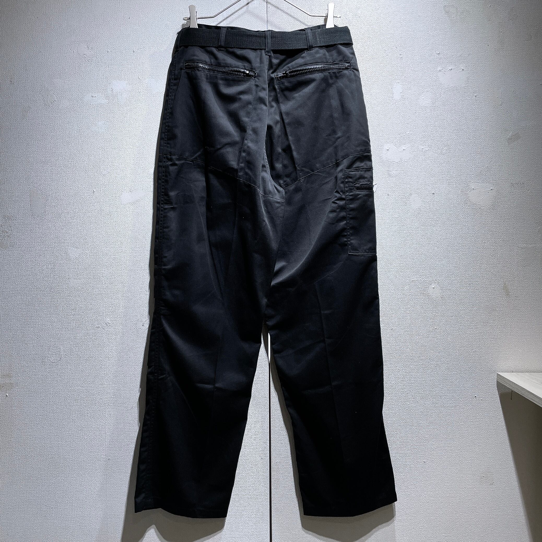 Black mode × technical multi Pockets Design Work pants (Dead stock)