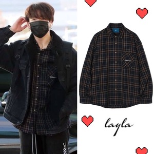 ★BTS グク 着用！！【Diamond Layla】Fluff Mood Check shirt S24 - 2color