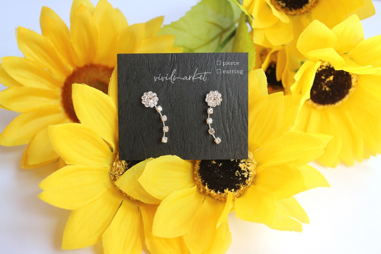 s925 ひまわりシルバーイヤーカフ