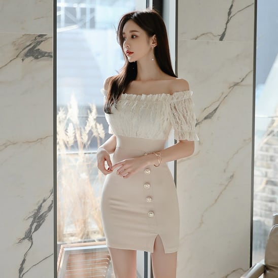 ミニドレス キャバドレス かわいい 新作 オフショルダー MY2-ZED885099GT525
