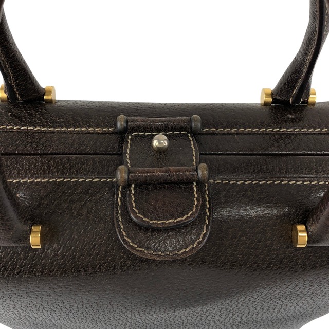 GUCCI グッチ ハンドバッグ ブラウン レザー がま口 vintage ヴィンテージ オールド fva3h4