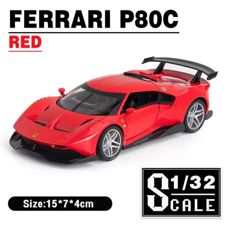 フェラーリミニカー 8台セット フェラーリ P80/C 1/32 ミニカー 全4色 ライト点灯 エンジン