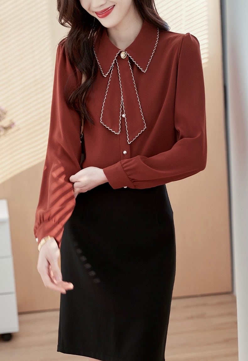 シャツ ブラウス シフォンシャツ シフォン レディース トップス 長袖