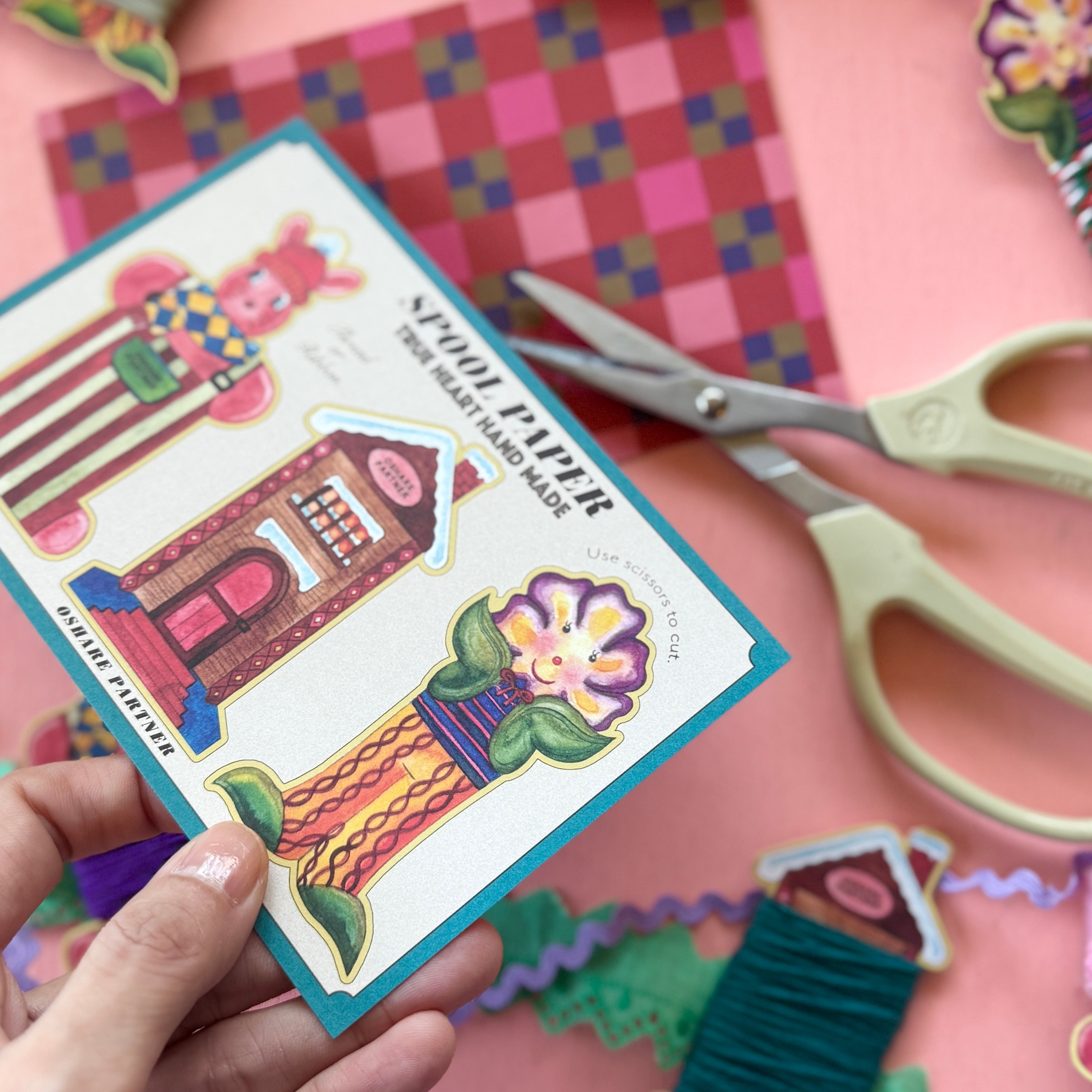 糸巻き台紙/SPOOL PAPER#01 ハガキサイズ 1枚 | おしゃれパートナー