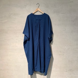 【COSMIC WONDER】 Summer dress with front draping/Ryukyu indigo/23CW17346-4