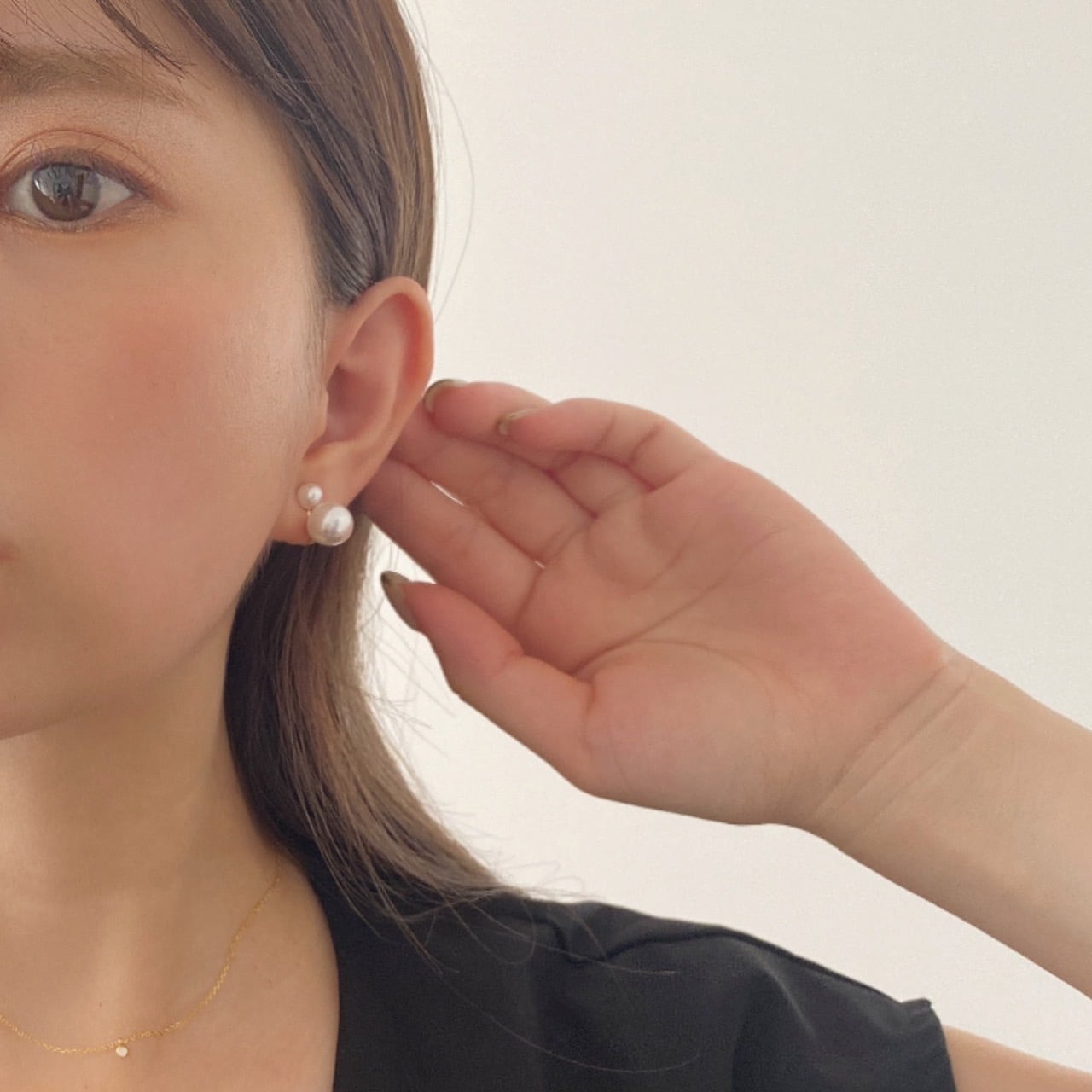 ダブルパールイヤリング | none