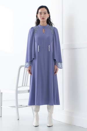 Pearl Crystal Lace Dress　PURPLE
