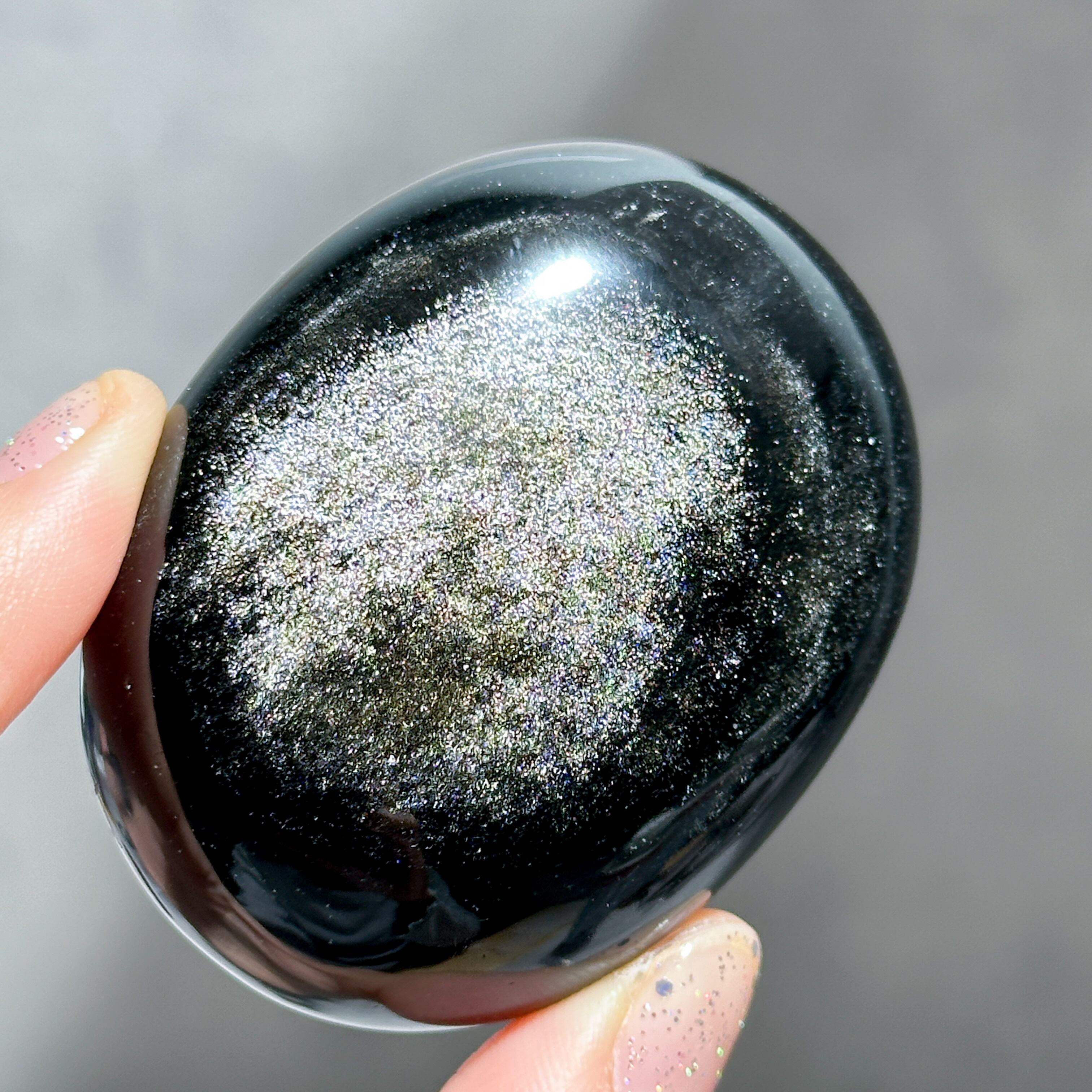 シルバーオブシディアン パーム35◇Silver obsidian◇天然石・鉱物