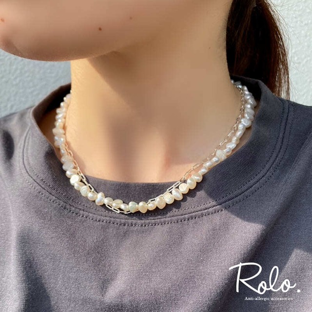 淡水バロックパールネックレス シルバー925