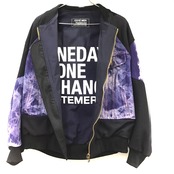 再構築 ブリーチ染めデニム ジャケット BLEACH DENIM MIX BOMBER JACKET denimbomber05