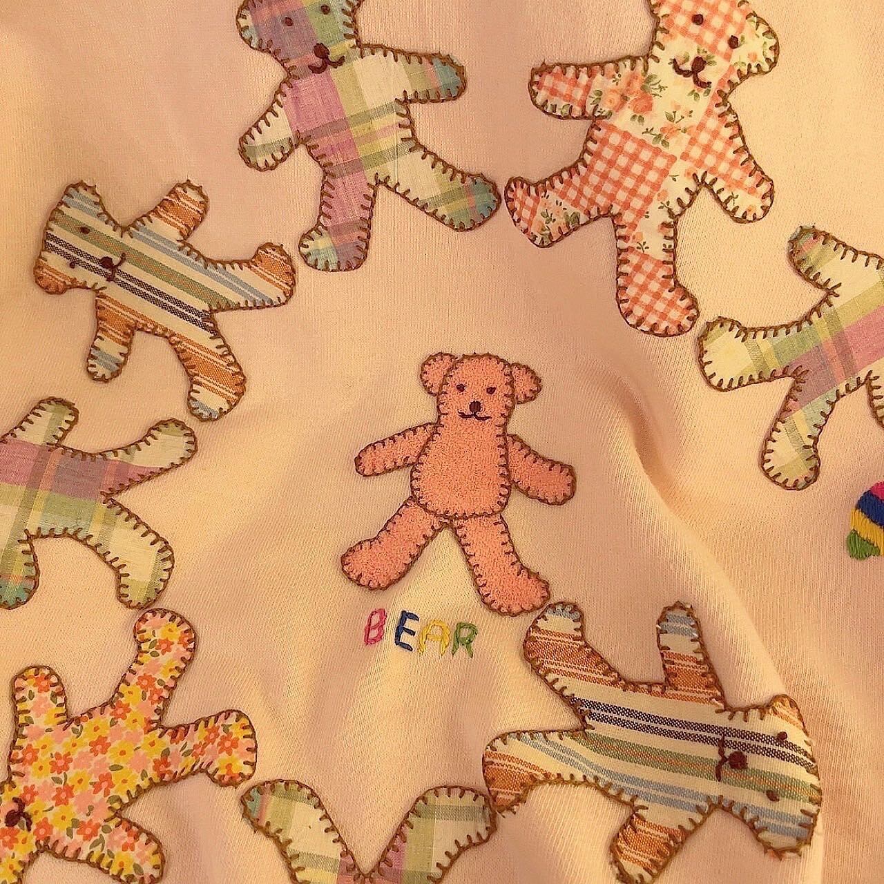 bear patchwork pink sweat