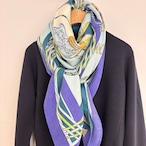 manipuri:6 ウール/シルク ストール (ヴィヴァーチェタッセル) ヘリンボーン織 120cm × 120cm