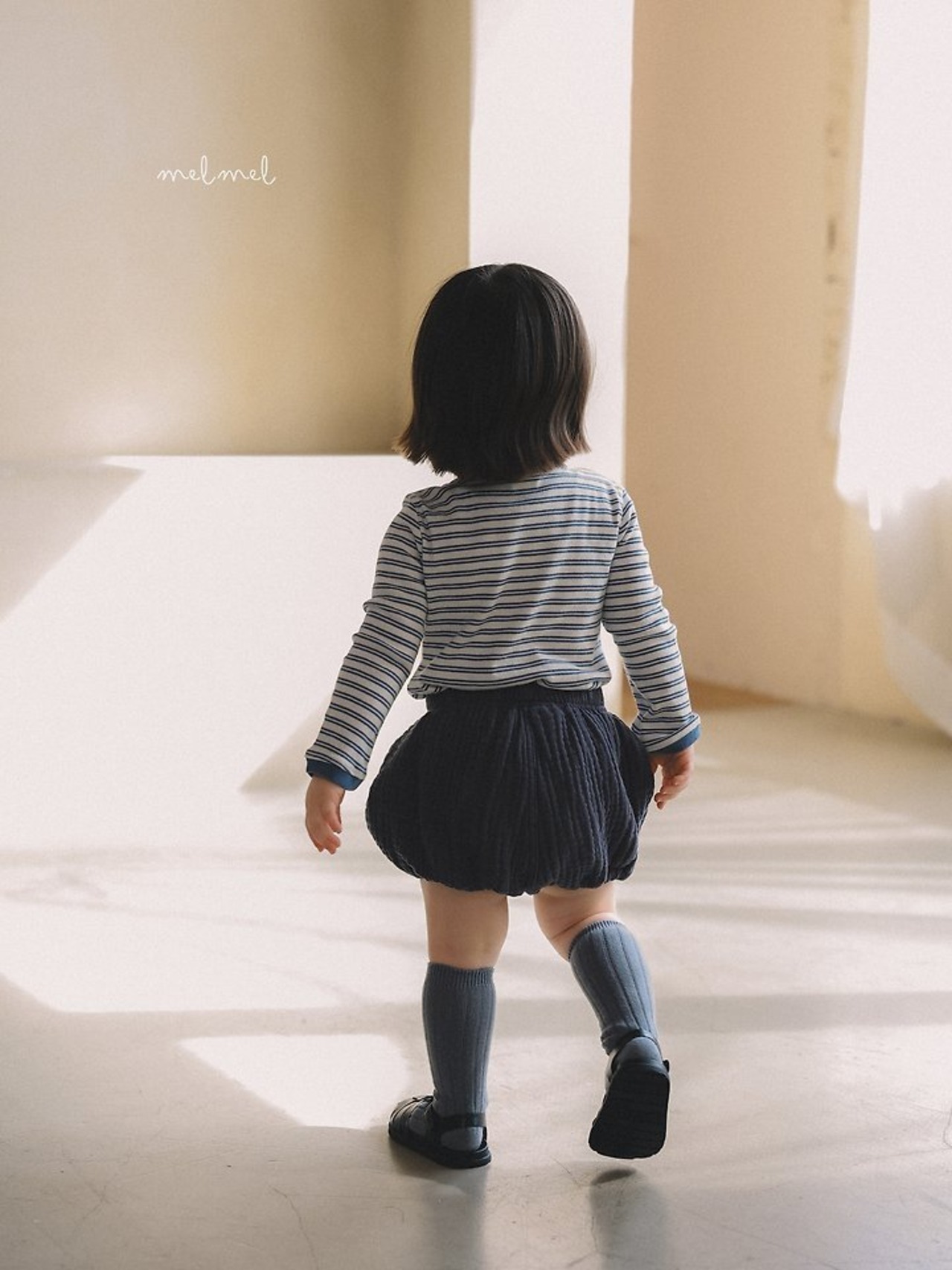 【取寄/韓国直送】melmel コントラストストライプTシャツ｜秋服｜韓国子供服 ｜26/AT